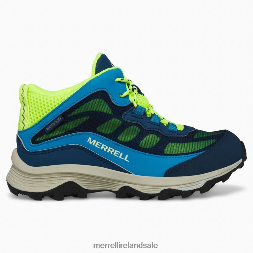 Moab Speed Mid Waterproof (MK266776) Merrell Kids BX26T1380 Navy/Hi Viz Shoes