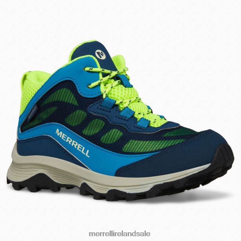 Moab Speed Mid Waterproof (MK266776) Merrell Kids BX26T1380 Navy/Hi Viz Shoes