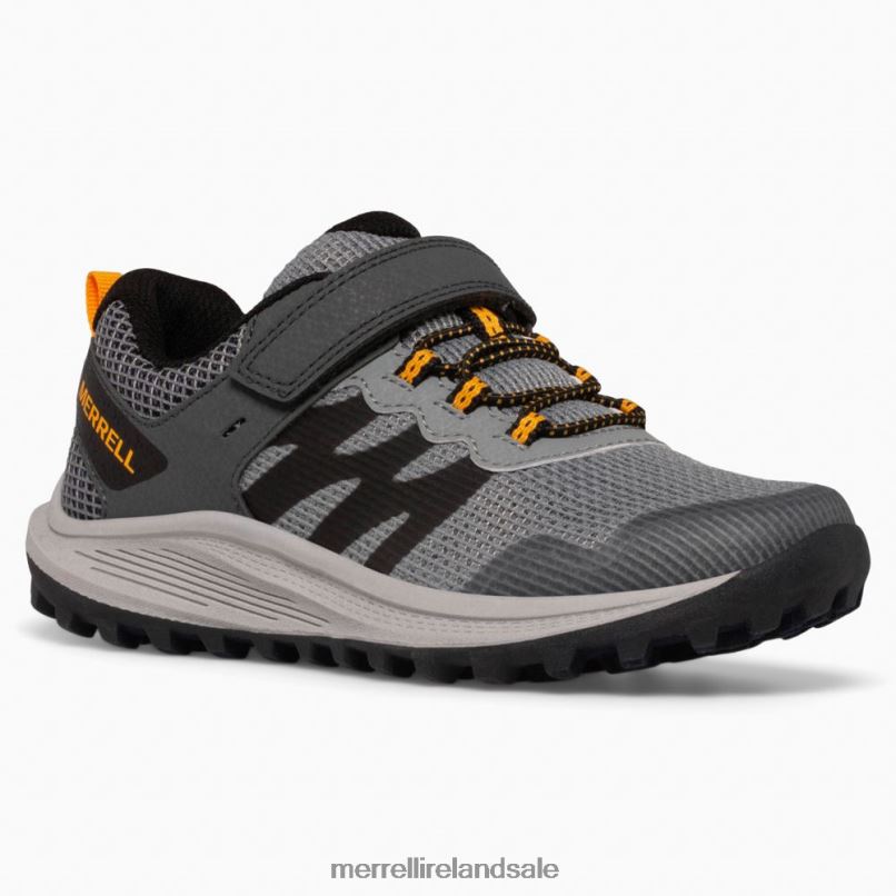 Nova 3 Sneaker (MK266785) Merrell Kids BX26T1356 Grey/Orange Shoes