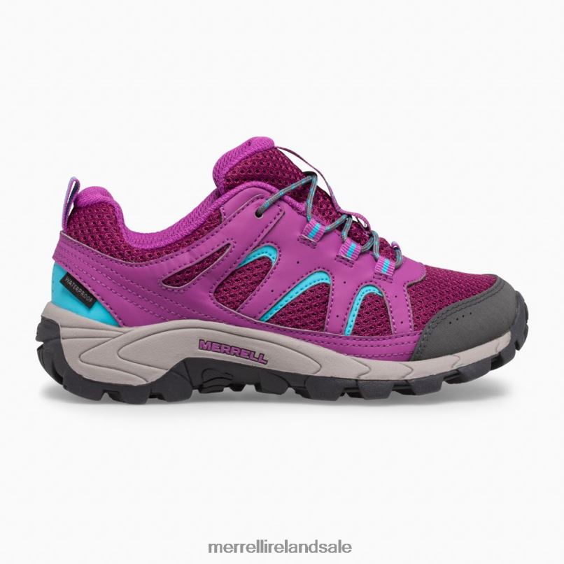 Oakcreek Low Lace Waterproof Sneaker (MK164772) Merrell Kids BX26T1451 Paloma/Berry Shoes