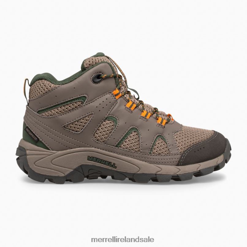 Oakcreek Mid Lace Waterproof Boot (MK264768) Merrell Kids BX26T1444 Boulder Shoes
