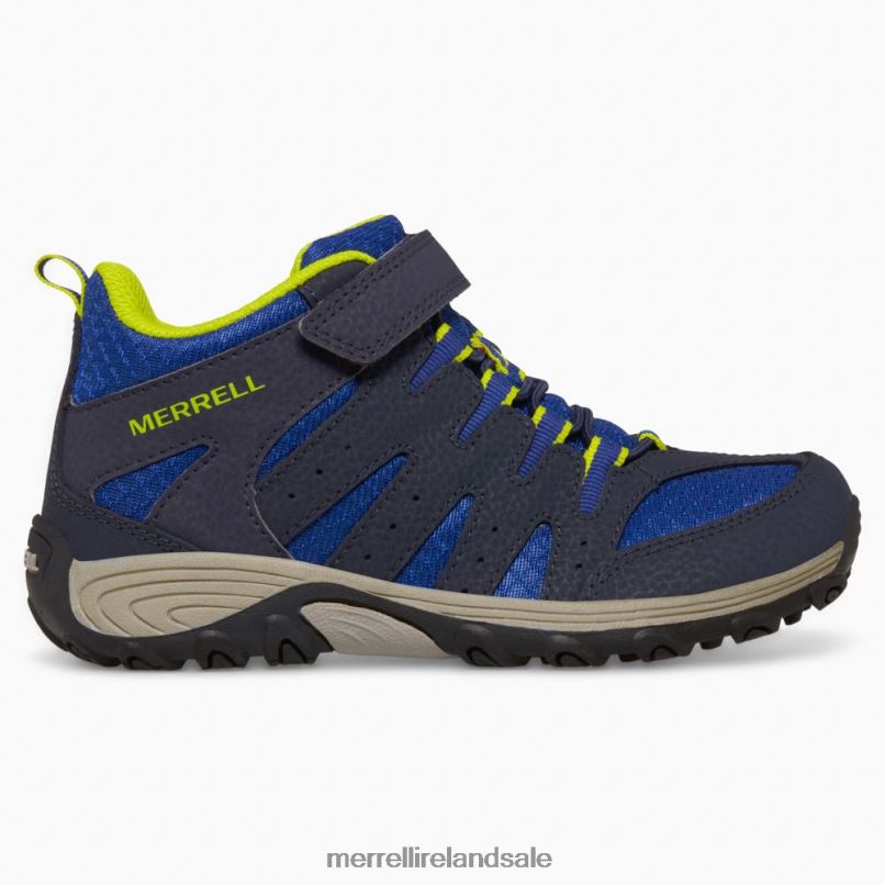 Outback Mid 2 Boot (MK265609) Merrell Kids BX26T1453 Navy/Lime Shoes