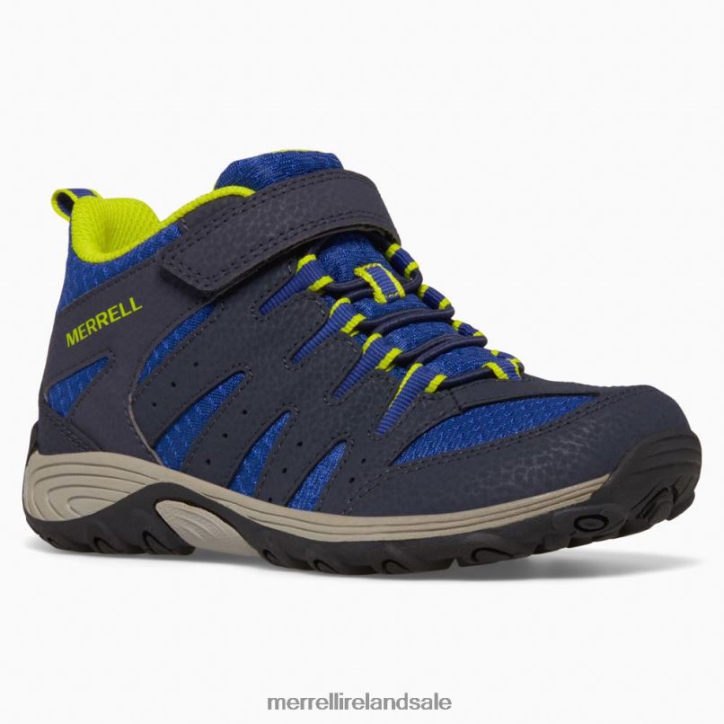 Outback Mid 2 Boot (MK265609) Merrell Kids BX26T1453 Navy/Lime Shoes