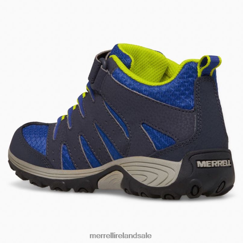 Outback Mid 2 Boot (MK265609) Merrell Kids BX26T1453 Navy/Lime Shoes
