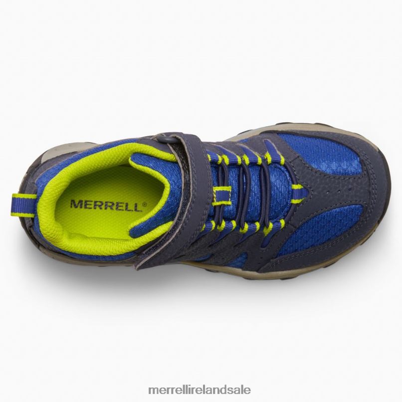 Outback Mid 2 Boot (MK265609) Merrell Kids BX26T1453 Navy/Lime Shoes