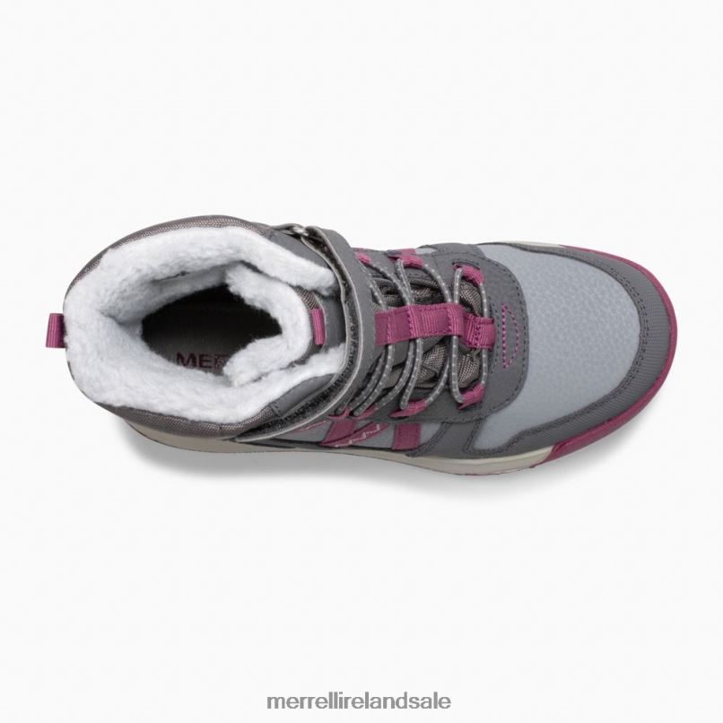 Snow Crush 2.0 Waterproof Boot (MK163129K) Merrell Kids BX26T1506 Grey/Berry Shoes