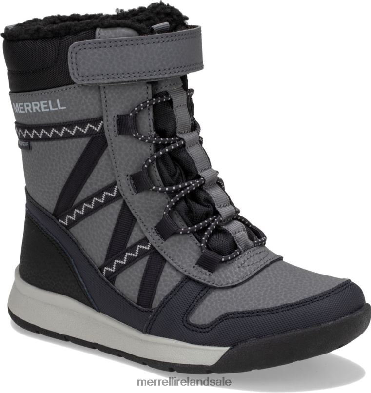 Snow Crush 2.0 Waterproof Boot (MK263125K) Merrell Kids BX26T1507 Black/Grey Shoes
