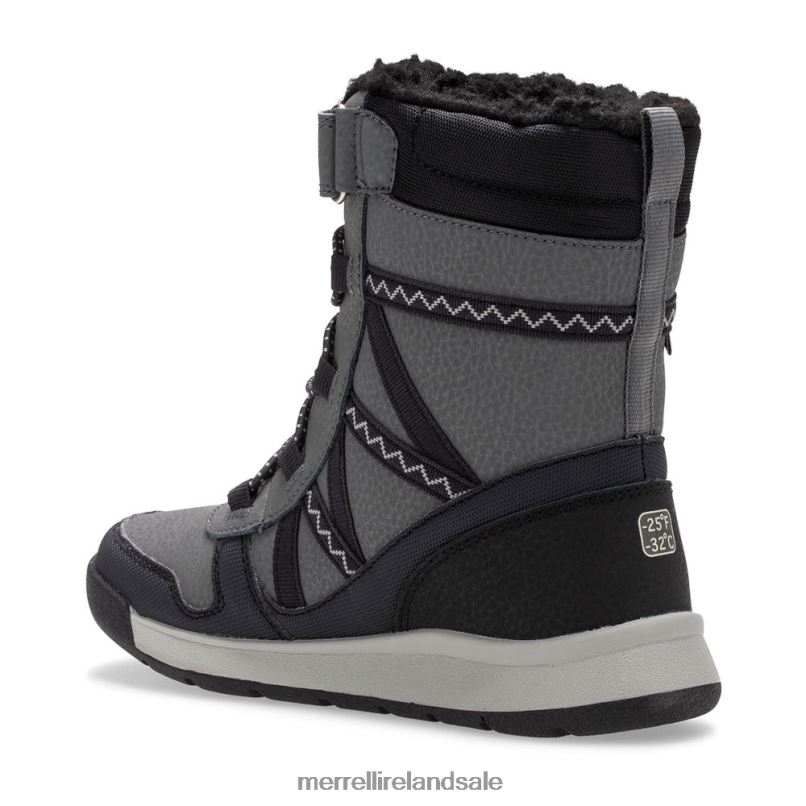 Snow Crush 2.0 Waterproof Boot (MK263125K) Merrell Kids BX26T1507 Black/Grey Shoes