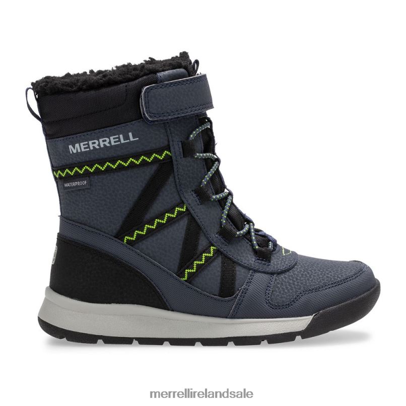 Snow Crush 2.0 Waterproof Boot (MK263127K) Merrell Kids BX26T1508 Navy/Lime Shoes