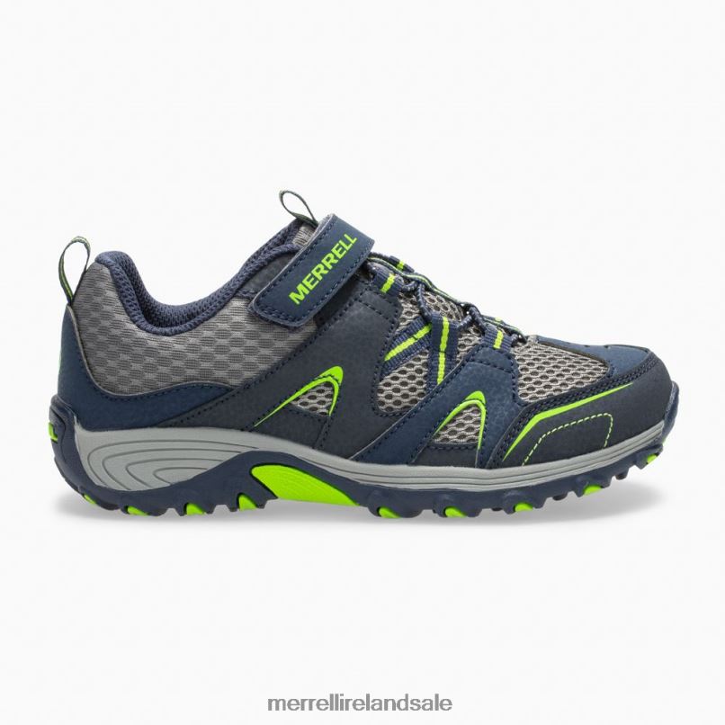 Trail Chaser Shoe (MK261237) Merrell Kids BX26T1464 Navy/Green Shoes