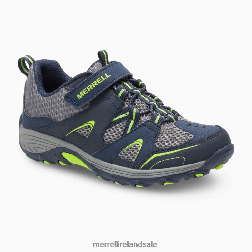 Trail Chaser Shoe (MK261237) Merrell Kids BX26T1464 Navy/Green Shoes