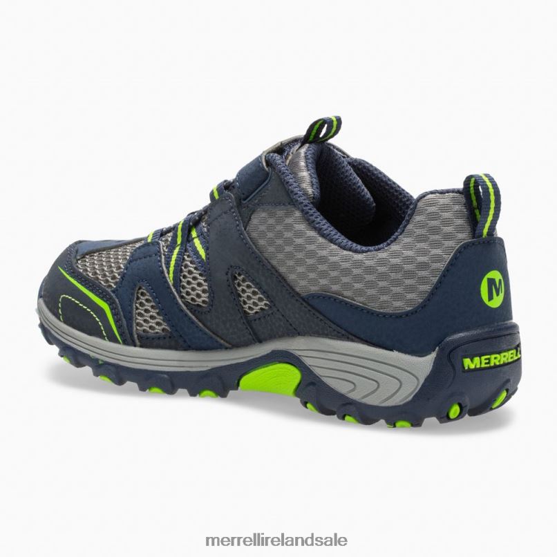 Trail Chaser Shoe (MK261237) Merrell Kids BX26T1464 Navy/Green Shoes