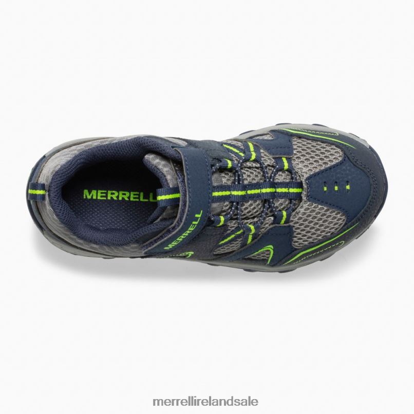 Trail Chaser Shoe (MK261237) Merrell Kids BX26T1464 Navy/Green Shoes