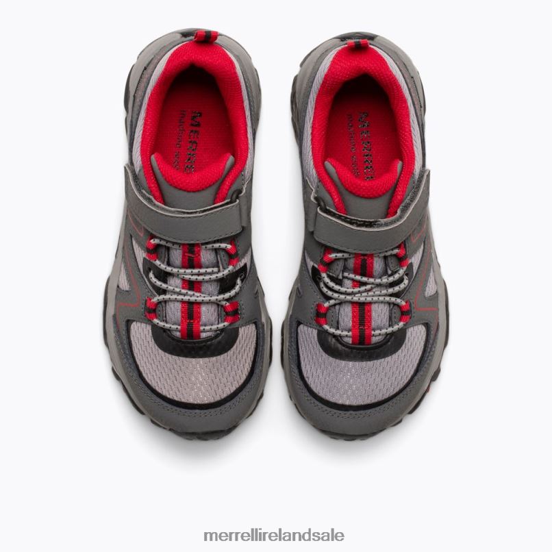 Trail Quest (MK263181) Merrell Kids BX26T1351 Grey/Red/Black Shoes
