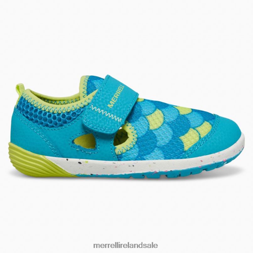 Bare Steps H2O Sneaker (ML166803) Merrell Kids BX26T1394 Turquoise/Lime Shoes