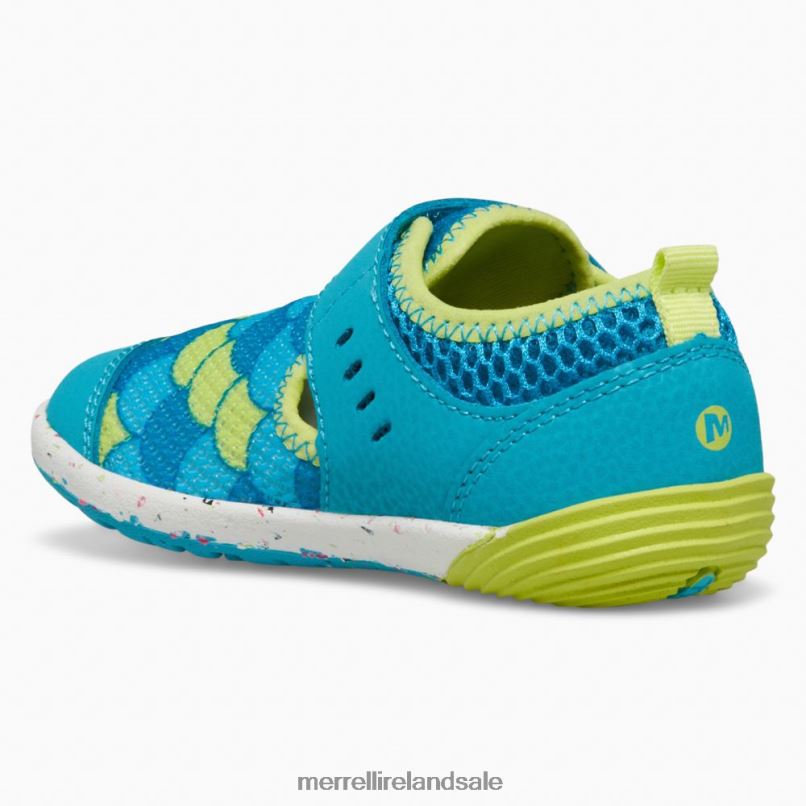 Bare Steps H2O Sneaker (ML166803) Merrell Kids BX26T1394 Turquoise/Lime Shoes