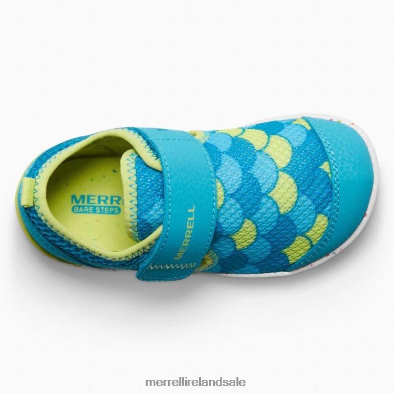 Bare Steps H2O Sneaker (ML166803) Merrell Kids BX26T1394 Turquoise/Lime Shoes