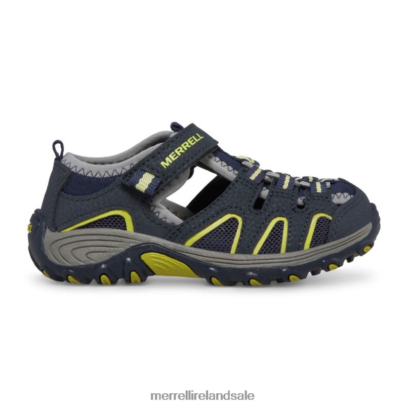 Hydro H2O Hiker Sandal (MC54859) Merrell Kids BX26T1500 Navy/Lime Shoes