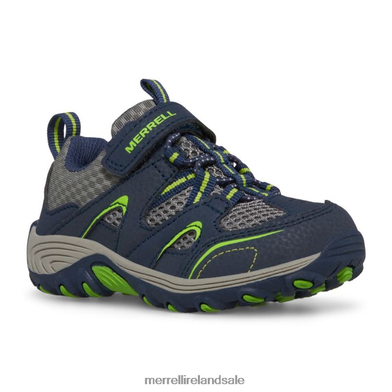 Trail Chaser Jr. Shoe (ML260888) Merrell Kids BX26T1344 Navy/Green Shoes