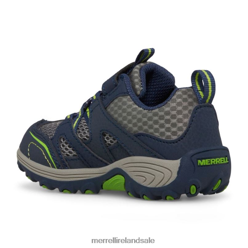 Trail Chaser Jr. Shoe (ML260888) Merrell Kids BX26T1344 Navy/Green Shoes