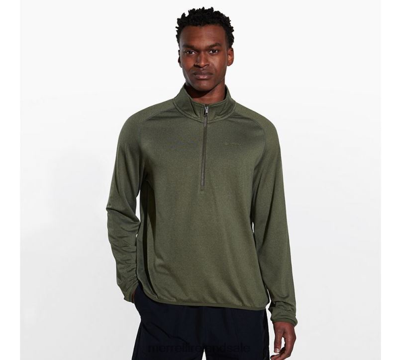 Geotex 1/4 Zip (JMS26326-327) Merrell Men BX26T415 Dusty Olive Heather Clothes