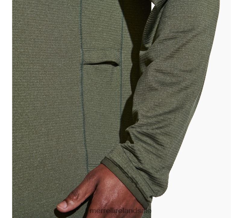 Geotex 1/4 Zip (JMS26326-327) Merrell Men BX26T415 Dusty Olive Heather Clothes