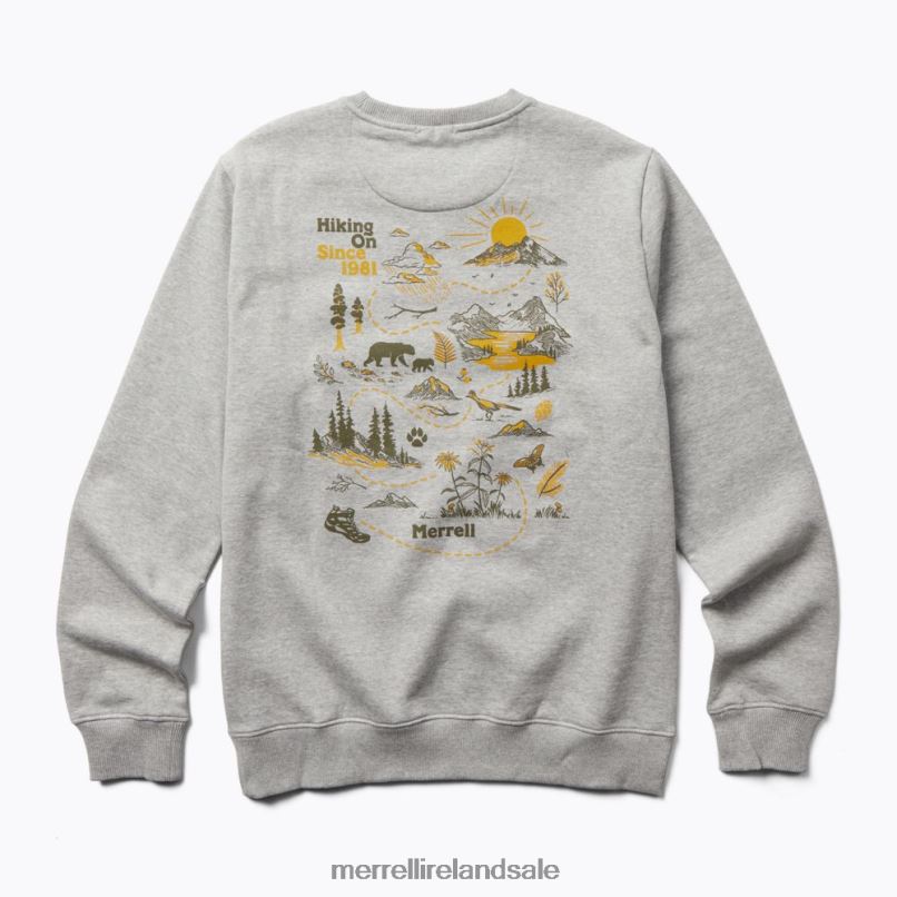 Life's An Adventure Crew Neck Fleece (JMF26623-050) Merrell Men BX26T696 Grey Heather Clothes