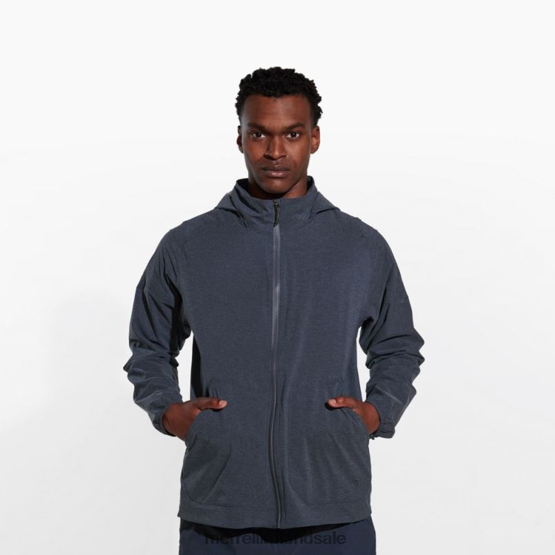 Alpine Packable Rain Shell (JMS26321-003) Merrell Men BX26T702 Black Heather Clothes