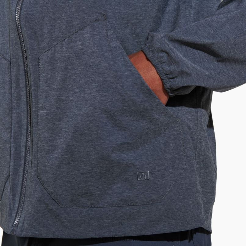 Alpine Packable Rain Shell (JMS26321-003) Merrell Men BX26T702 Black Heather Clothes