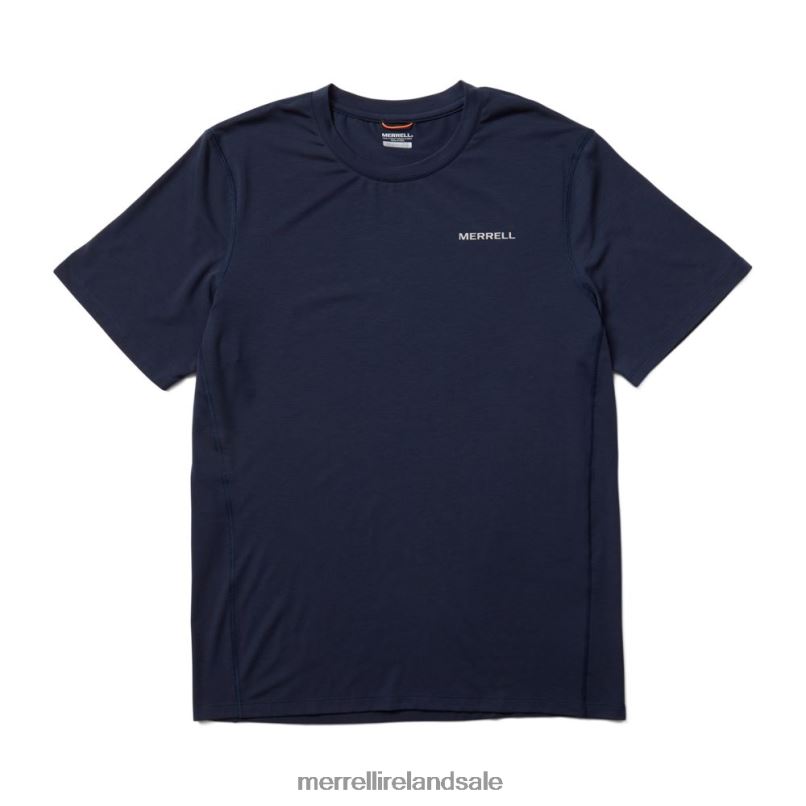 Tencel Short Sleeve Tee (JMS26065-353) Merrell Men BX26T391 Navy Clothes