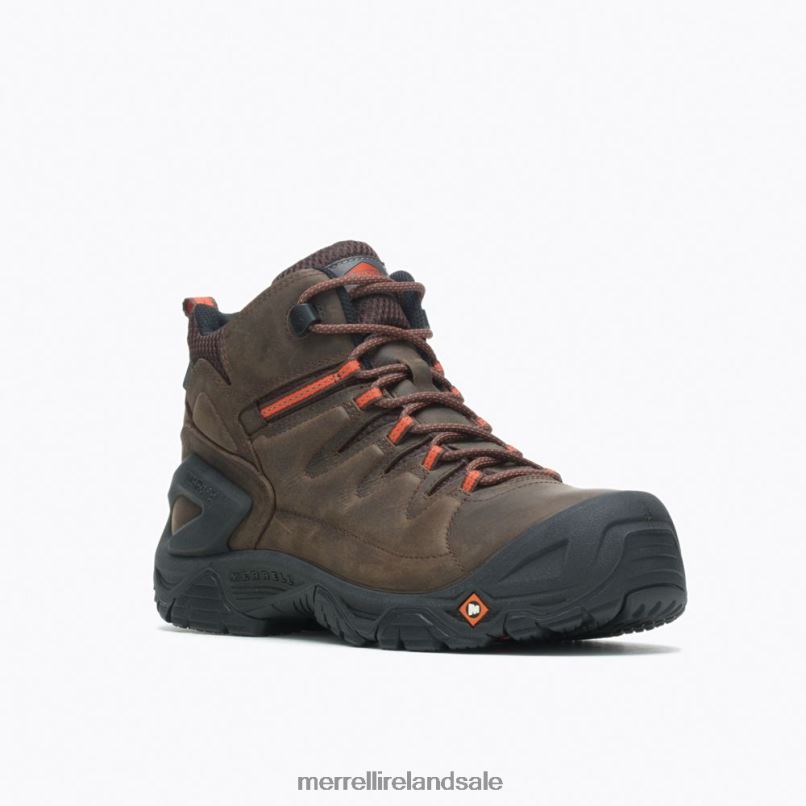Strongfield Leather 6'' Waterproof Comp Toe Work Boot (J099341) Merrell Men BX26T716 Espresso Shoes