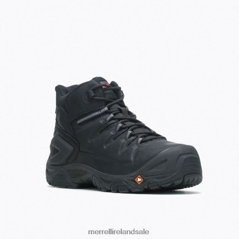 Strongfield Leather 6'' Waterproof Comp Toe Work Boot Wide Width (J099387W) Merrell Men BX26T708 Black Shoes