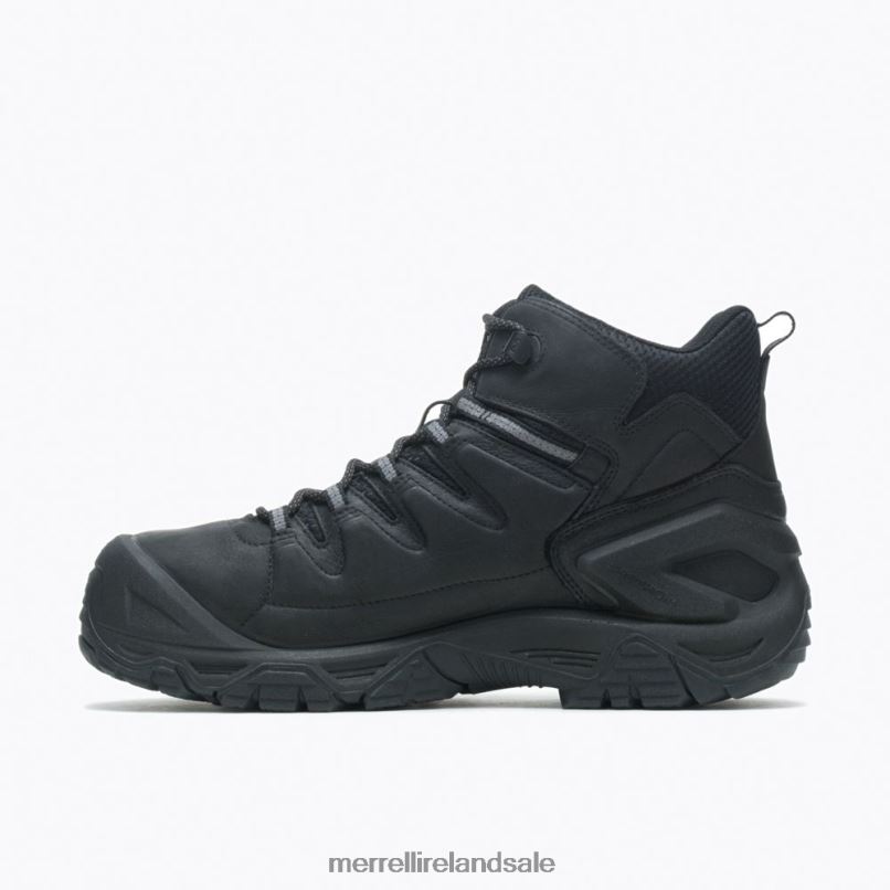 Strongfield Leather 6'' Waterproof Comp Toe Work Boot Wide Width (J099387W) Merrell Men BX26T708 Black Shoes