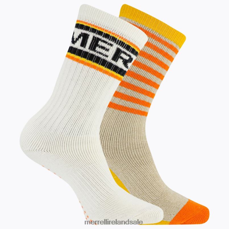 Brushed Crew Sock 2 Pack (JSF26900-800) Merrell Unisex BX26T1470 Orange Accessories