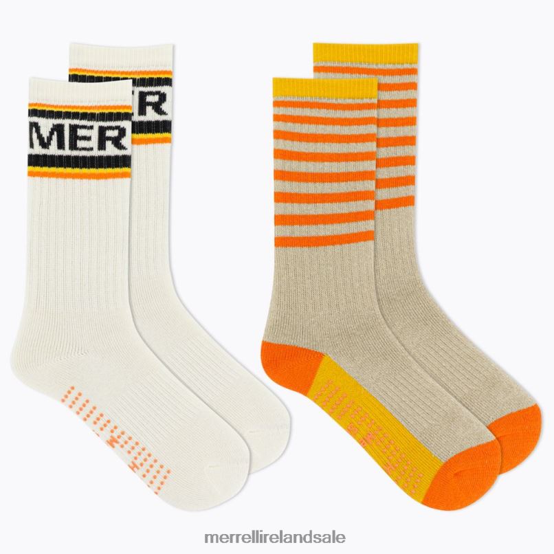 Brushed Crew Sock 2 Pack (JSF26900-800) Merrell Unisex BX26T1470 Orange Accessories