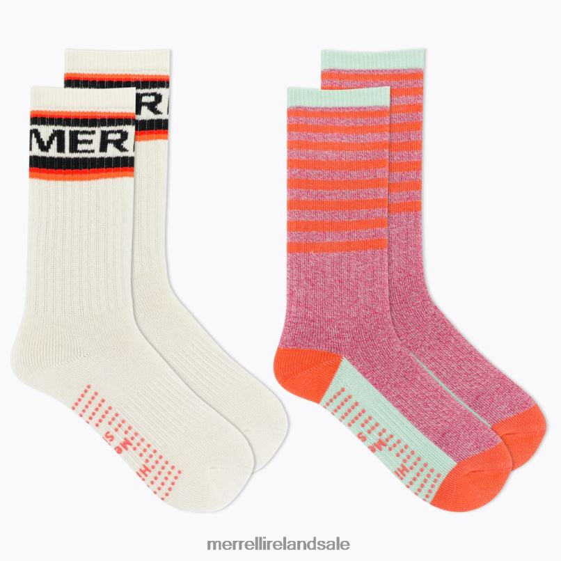 Brushed Crew Sock 2 Pack (JSF26900-805) Merrell Unisex BX26T1469 Coral Accessories