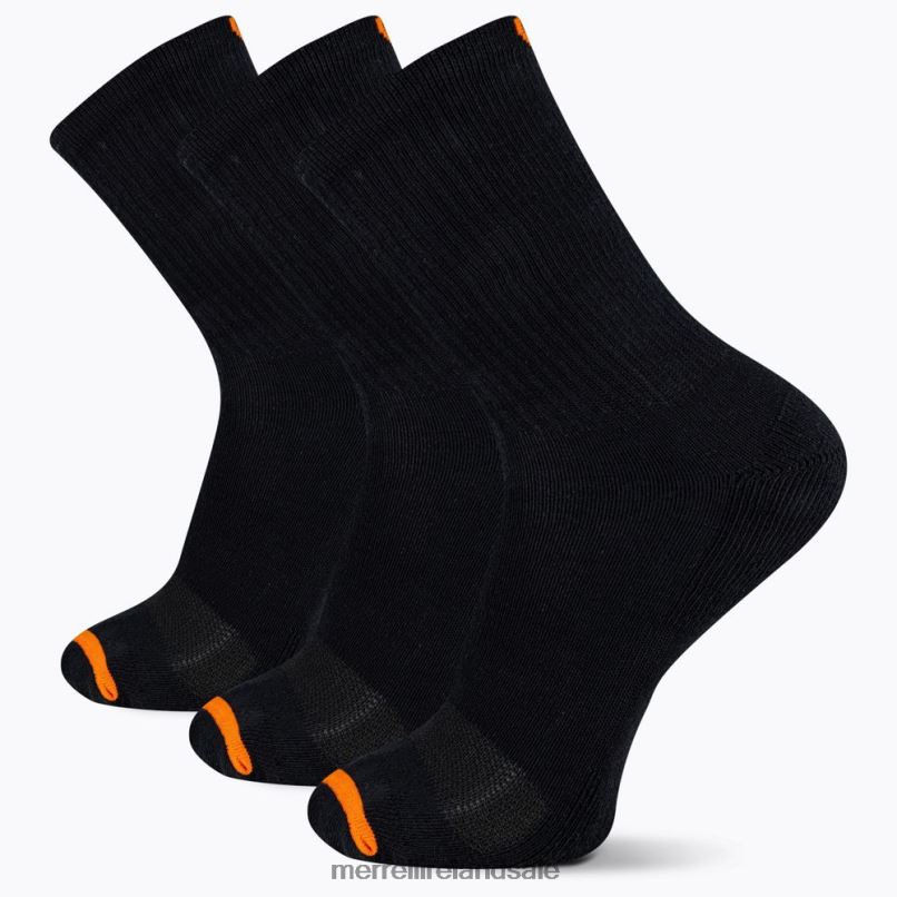 Cushioned Cotton Crew Sock 3 Pack (JSF26607-011) Merrell Unisex BX26T213 Black Accessories