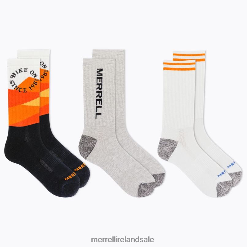 Recycled Crew Sock 3 Pack (JSF26906-001) Merrell Unisex BX26T310 Black Assorted Accessories