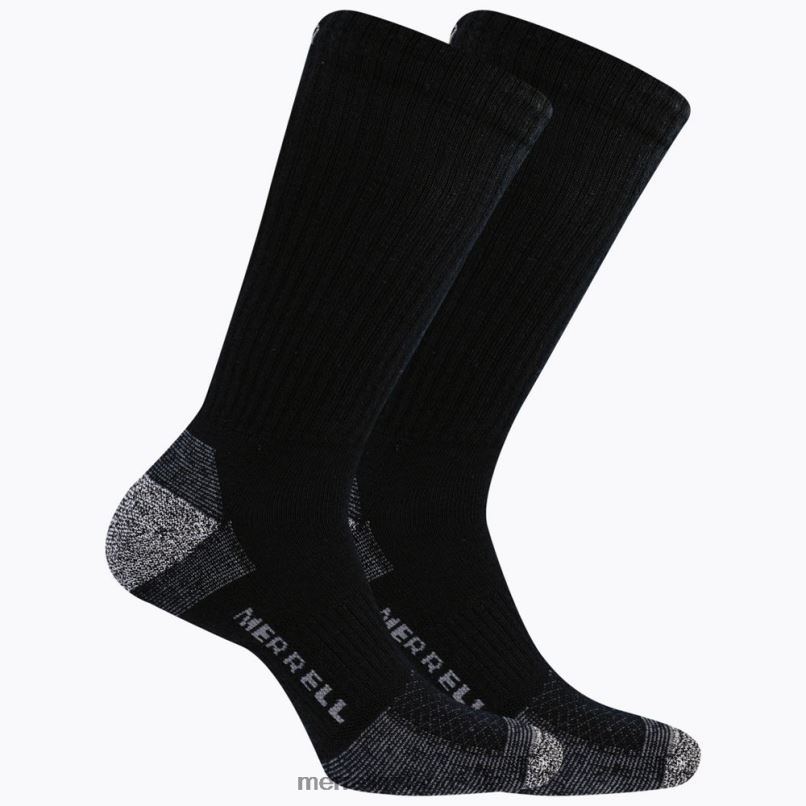 Rugged Steel Toe Crew Sock 2 Pack (JSS26717-010) Merrell Unisex BX26T314 Black Accessories