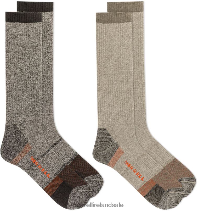 Rugged Steel Toe Crew Sock 2 Pack (JSS26717-238) Merrell Unisex BX26T315 Brown Asst. Accessories