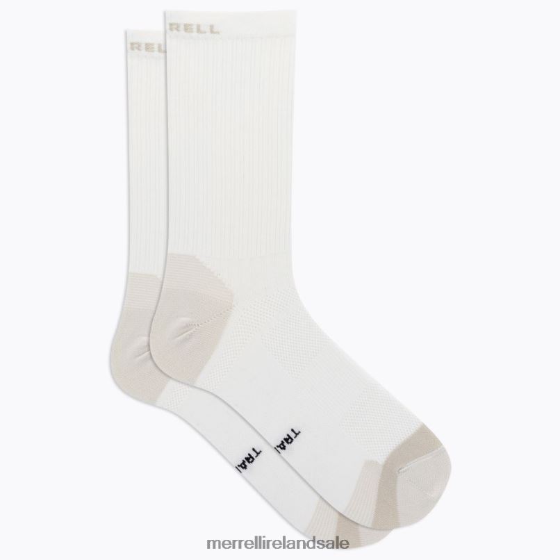 Trail Runner Light Crew Sock (JSS27021-100) Merrell Unisex BX26T471 White Accessories