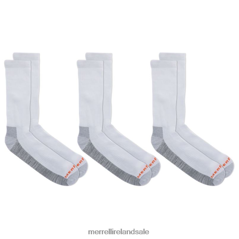 Work Crew Sock 6 Pack (JSS26719-100) Merrell Unisex BX26T265 White Accessories