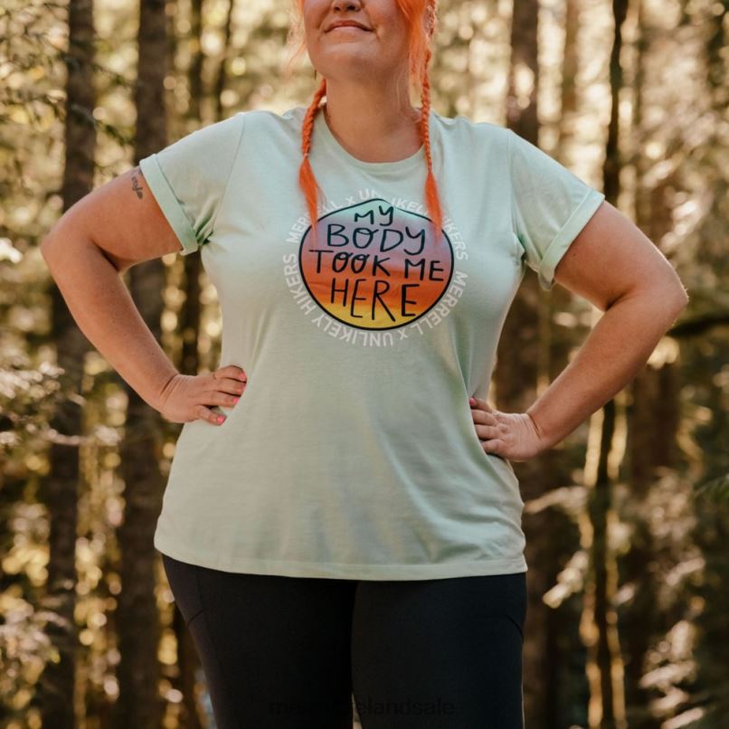 Short Sleeve Tee (JWS26683-330) Unlikely Hikers X Merrell Women BX26T1266 Mist Green Clothes