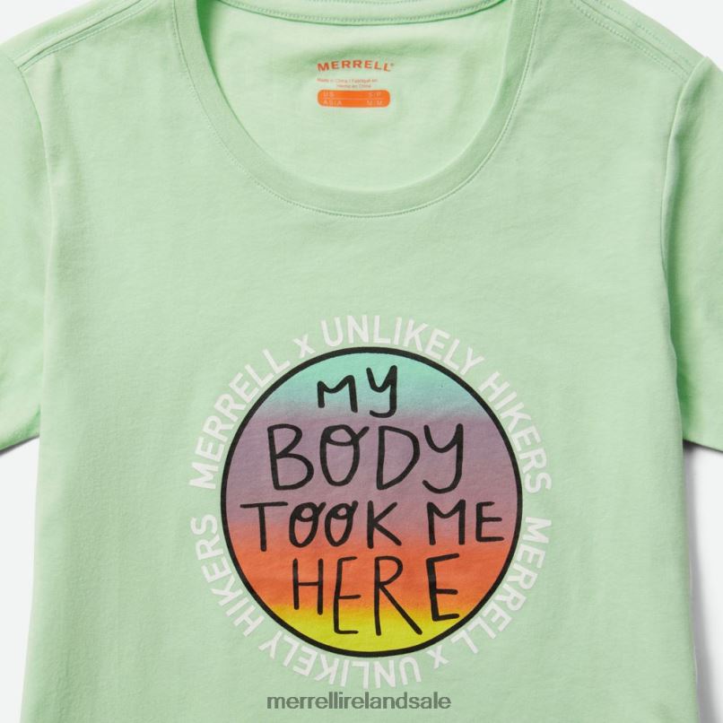 Short Sleeve Tee (JWS26683-330) Unlikely Hikers X Merrell Women BX26T1266 Mist Green Clothes