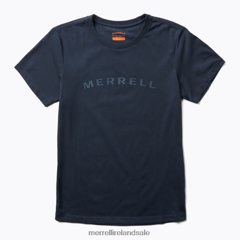 Wordmark Short Sleeve Tee (JWS26368-353) Merrell Women BX26T1302 Navy Clothes