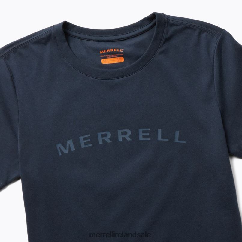 Wordmark Short Sleeve Tee (JWS26368-353) Merrell Women BX26T1302 Navy Clothes